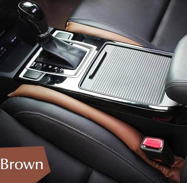 2 Pcs Car Seat Gap Pad Leak Proof Plate Plug Seat Leak Cover - Brown