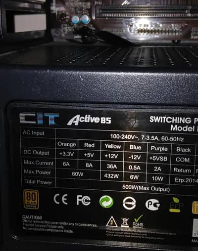 CIT 80+ Bronze 500watts PSU