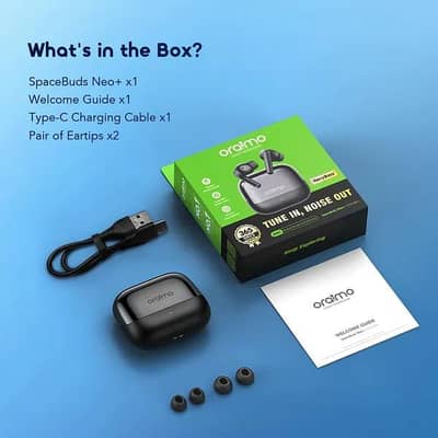 oraimo SpaceBuds Neo+App ANC Spatial Audio True Wireless Earphones