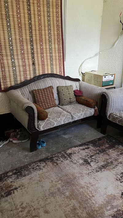 Four Seater 100% Wood Sofa Set