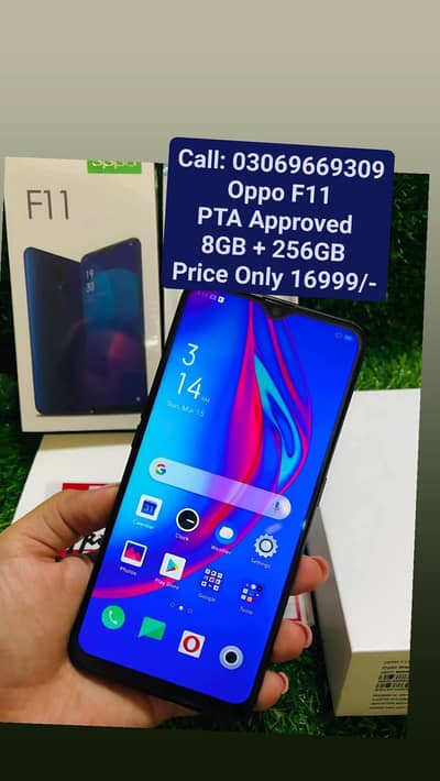 OPPO F11 PTA Approved 8GB + 256GB With Box 10by10 With Warrantg