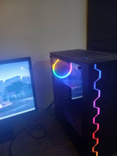 custom built gaming PC with 16gb ram and rgb lights