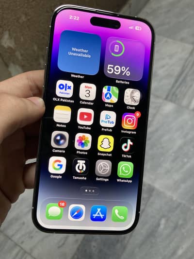 iPhone 14 pro PTA approved hk model 256gb