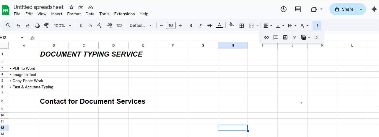 DOCUMENT TYPING SERVICE 0