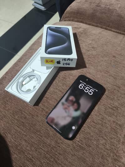 iphone 15 pro 256gb factory unlocked sim time over with Box