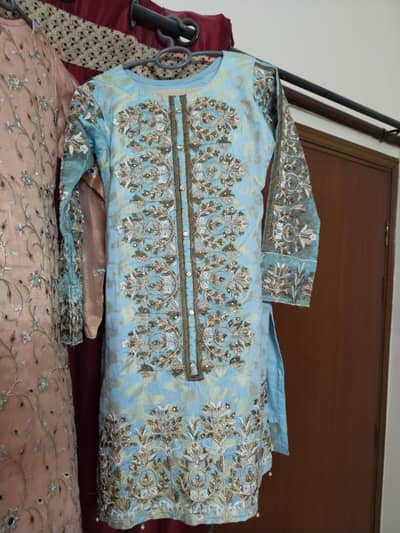 Sky blue color 3 PC Dress