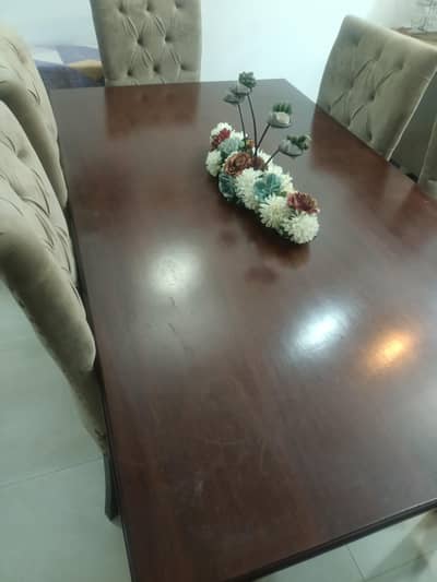 Solid Dining Table with 6 chairs for sale