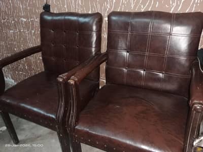 2 piece office Sofa and 2 piece office chairs