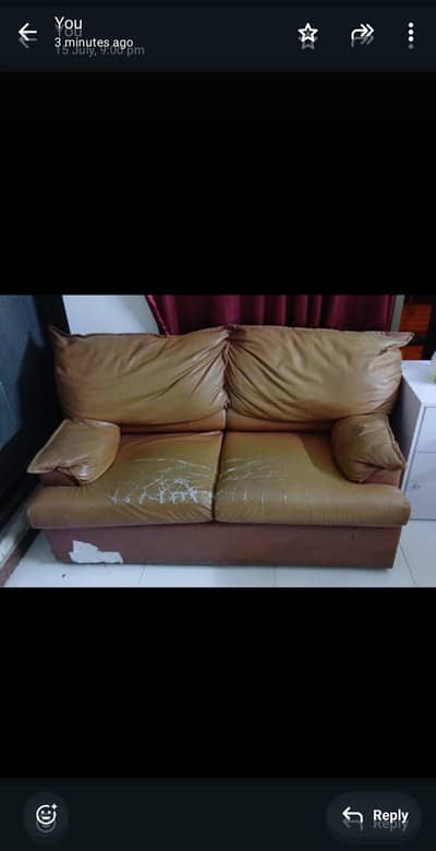leather branded sofa