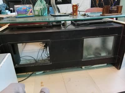 Used Office Table – Glass Top – Good Condition