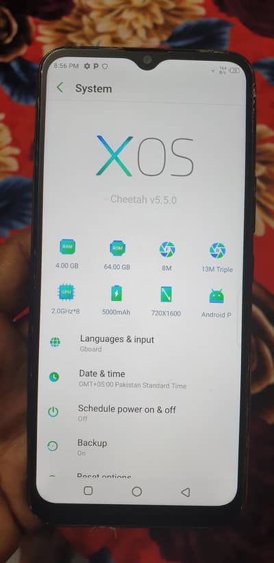 infinix hot 8  PTA approd  4gb 64G