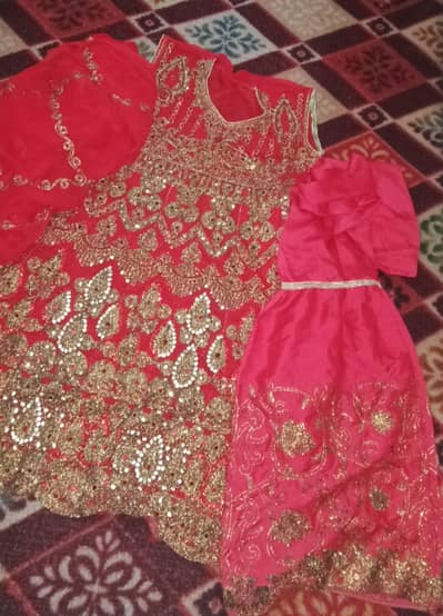 Stunning Red Embroidered Unstitched Party Wear Dress