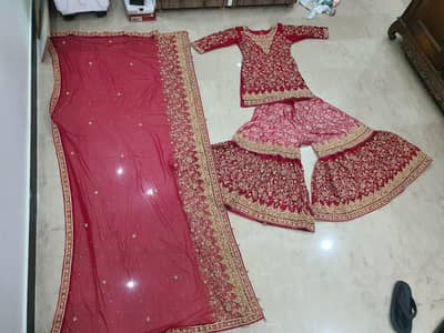 Bridal dress Blood red color
