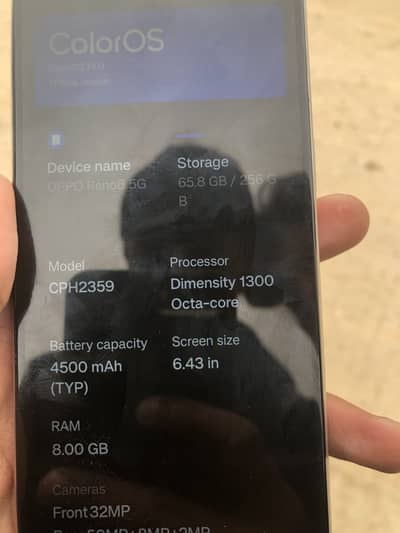 Oppo reno 8 5G,    8 256 pannel change ha