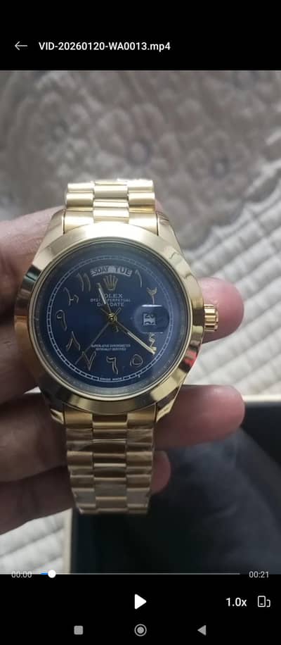 Rolex Day-Date Golden Arabic Dial Wristwatch