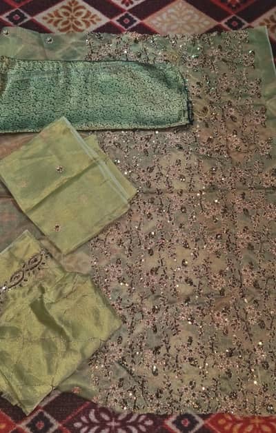 Elegant Olive Green Tissue Dress