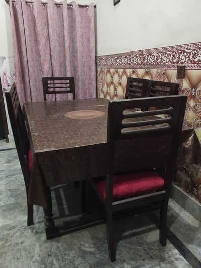 6 Seater Wooden Dining Table – Custom Made – Solid Condition