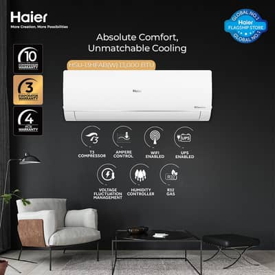 Haier 1.5 ac wifi plus model hsu-19hf/013dc-t3 pro offical warranty