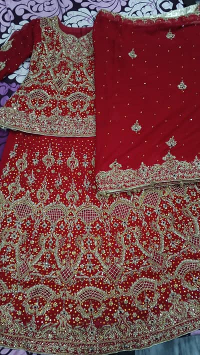 Heavy Red Bridal Lehenga – Worn Once – Excellent Condition
