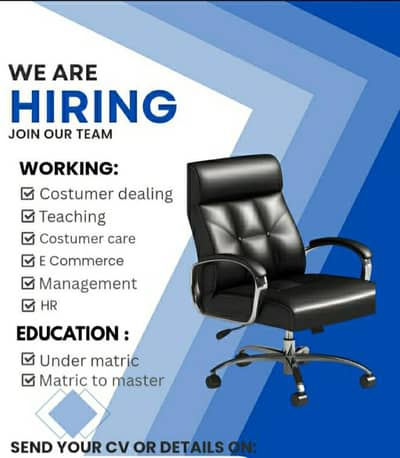 hamare campany me vacancies khali h or WhatsApp num 03234671357