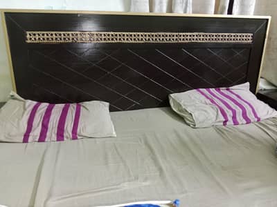 Wooden bed set for sale with mattress