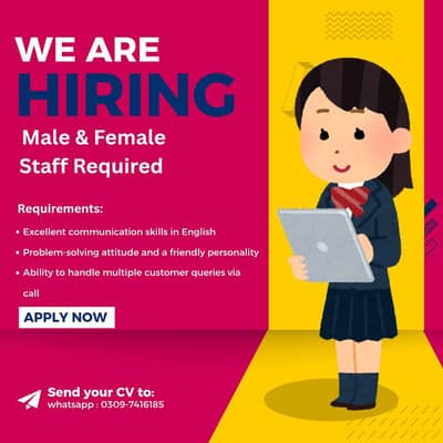 Male and Female Required - Job in Lahore