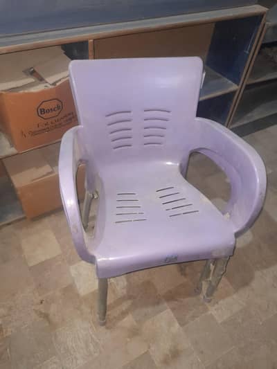 solid plastic chair with  iron  legs