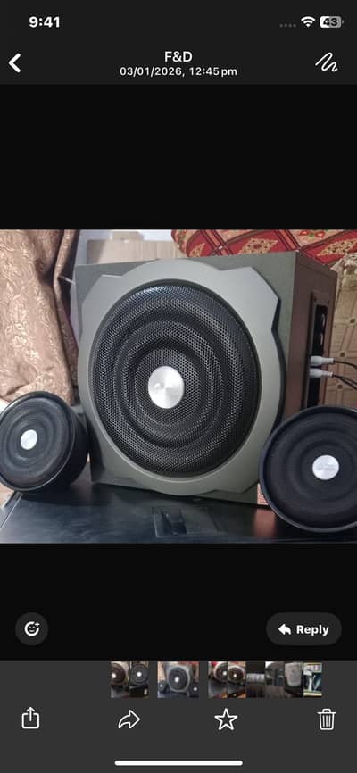 F&D subwoofer speakers 6.5 inches subwoofer and 2 speakers