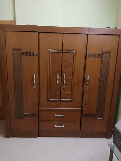 3 Portions, Four Door Almirah/ Cupboard/ Wardrobe