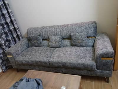 5 Seater Sofa Set with Glass Table