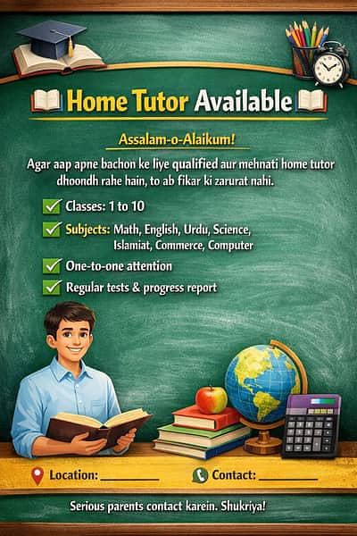 Home Tutor Available