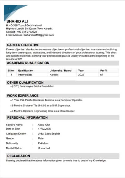 I need a Job only serious person contact me