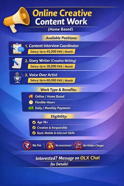 Online Creative Content Work (Home Based)