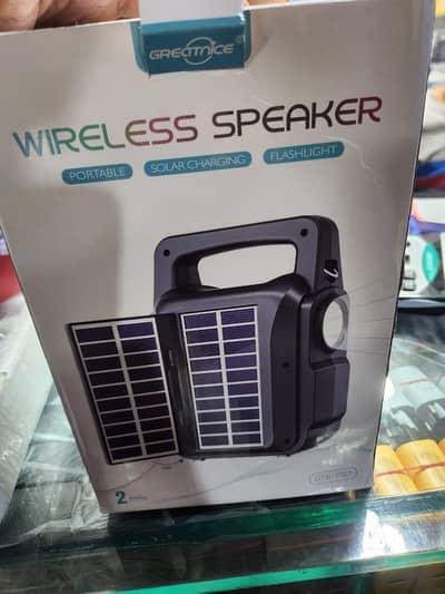 wireless portablespeaker with solar charging option contact03254760516