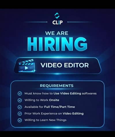 Hiring Video editor (Full time) salary+commission+Bonus