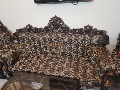 Sofa with center table and side tables