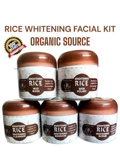 Rice Facial Kit – 5 Step Whitening & Glow Skincare Set