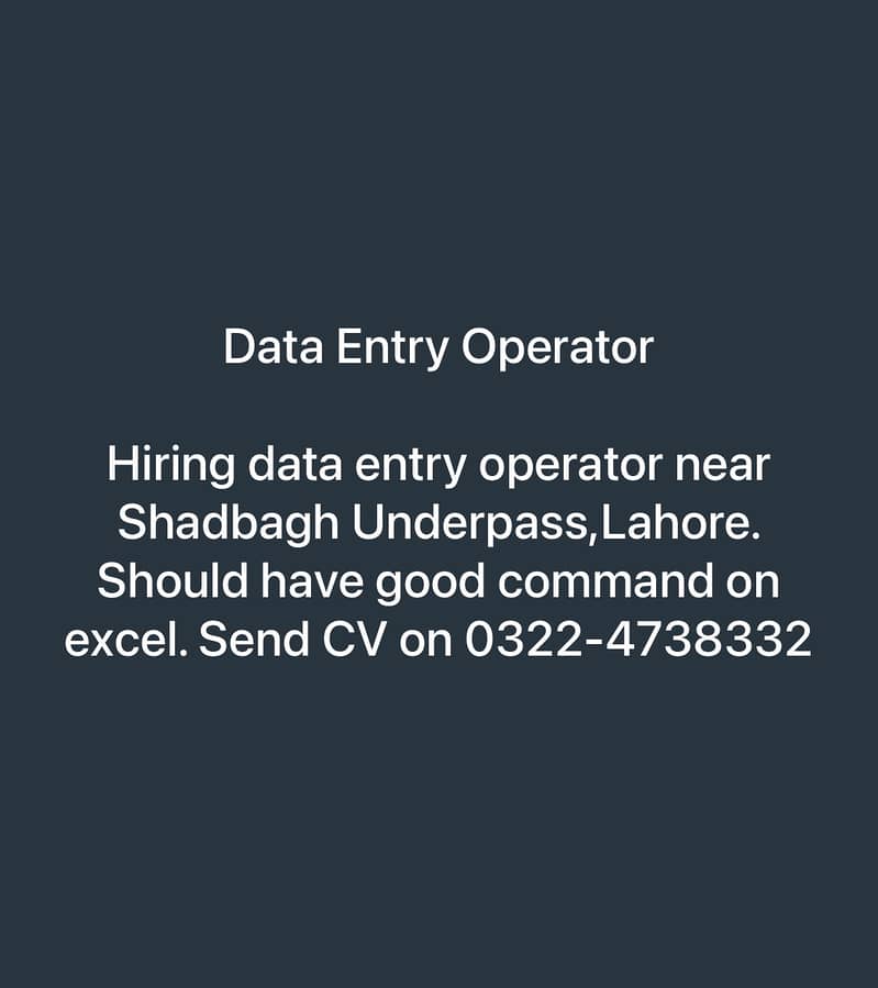 Hiring Data Entry Operator 0