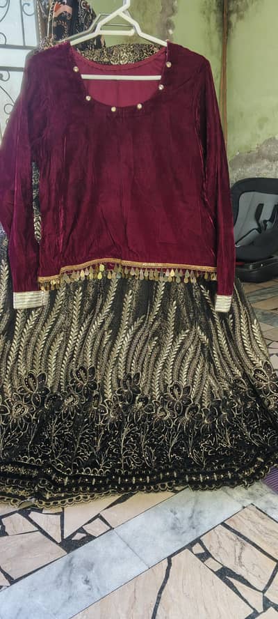 velvet lehnga choli