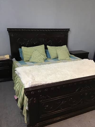 Good Condition King Size Bed without Mattress