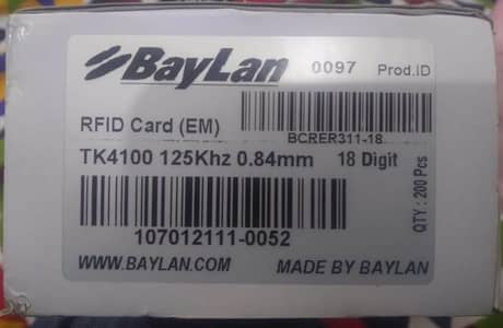 Baylan Rfid card 125 khz (Zkteco Attendance Machine)