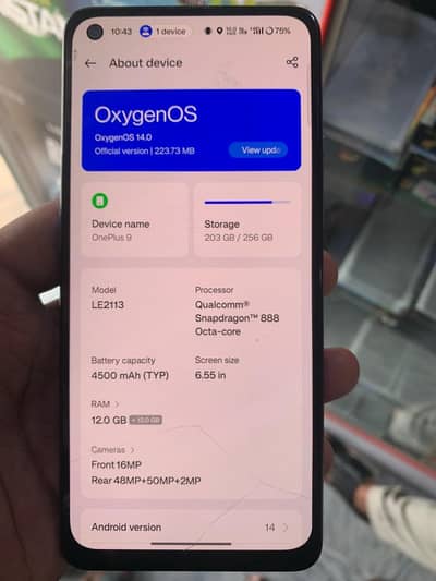 one plus 9 pta 12/256 just back break and glass break all ok phone