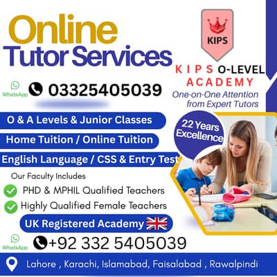 Home Tutor/Online Tutor/O Level/A Level,MCAT/ECAT/ICS/FSC/Entry test