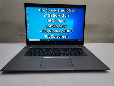 HP ZBook Studio G5 | Core i7 8th Gen H | 16GB RAM | 256GB SSD | 4GB N