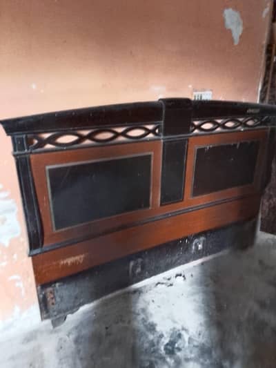 wooden double bed with mattress urgent sale