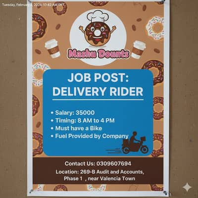 Delivery Rider Required