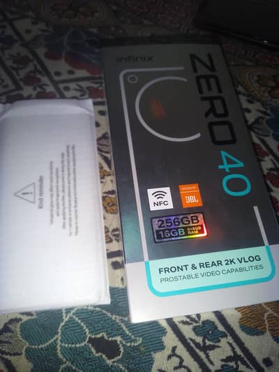 Infinix zero 40 with box charger