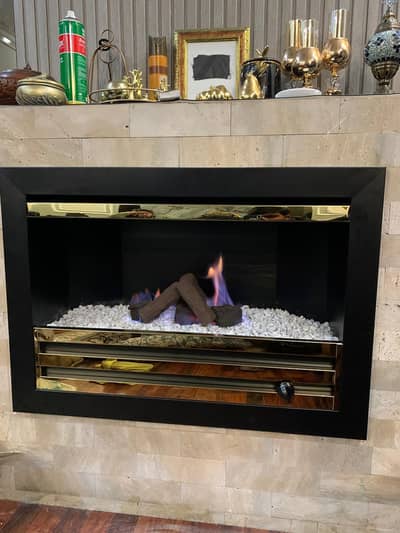 gas fire place - media wall - fireplace