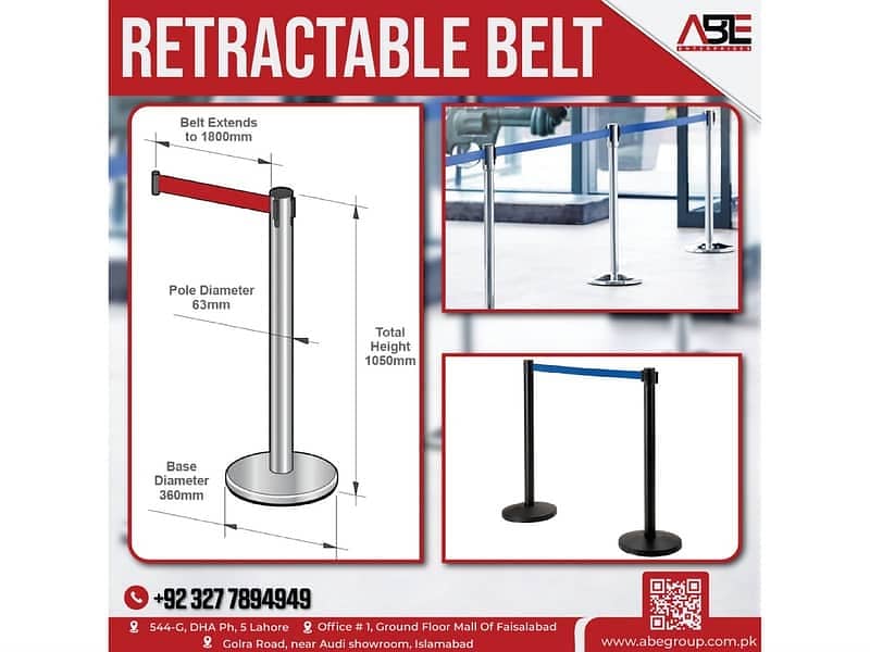 Retractable Belt Queue Manager 0