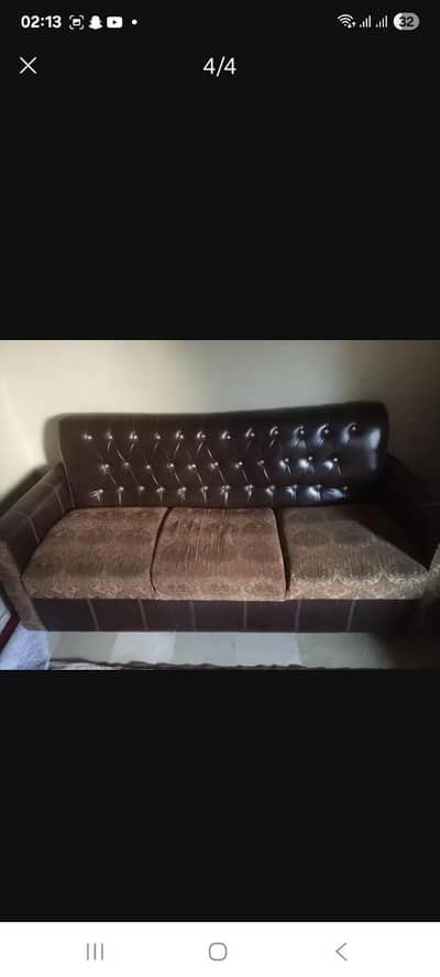 5 seater sofa set with 4 couches and 1 glass table